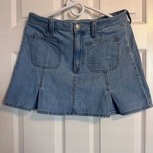 Madewell Denim Mini Skirt Pleated A-Line Light Wash Size 26